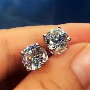 925 stamps sterling silver CZ Earring